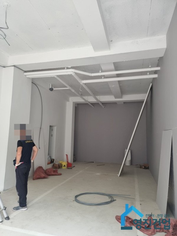 [경북 구미시 고아읍 상가] 경량철골 천장 마이톤 T-bar 공사, C-65 + 9.5T일반석고보드 가벽 공사
